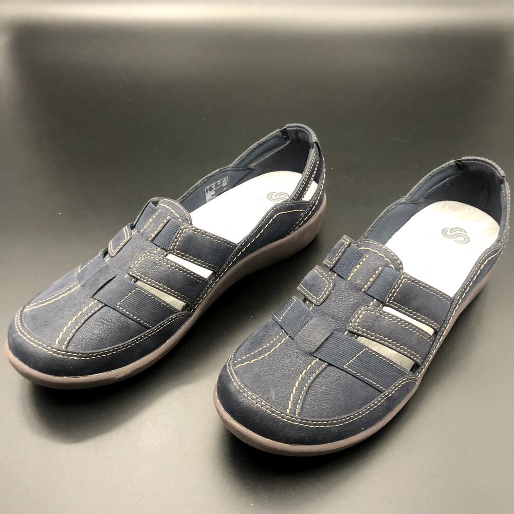 Cloudsteppers by Clarks Navy Loafers, Women's Size 9.5M/EUR 41